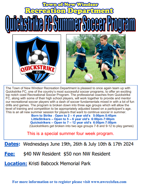 Quickstrike Summer Soccer Program